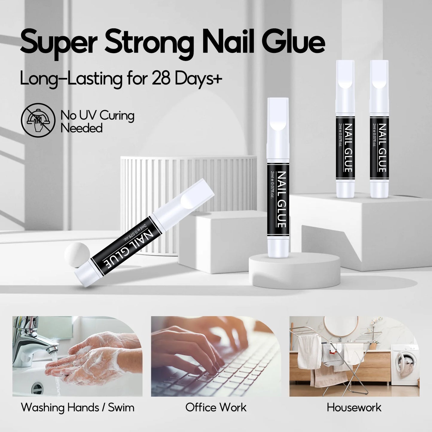 1/3/5/10/15/20pcs Fast-dry Nail Glue Professional Nail Tip Bond Glue 2g/3g/10g for False Nail Tips Long Lasting Glue Nail Tools