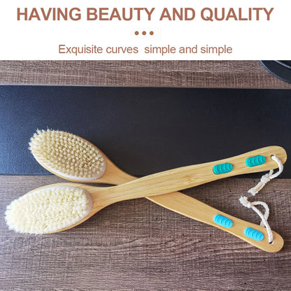 Double-sided Shower Bath Body Brush Skin Care Long Handle Soft Bristles Shower Brush Dry Skin Exfoliating Cleaning Tool