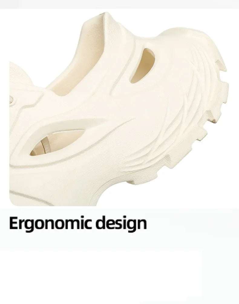 Sandalias Hombre Verano Sandals Men's New Summer Non-Slip Anti-Odor Hollow Breathable Outdoor Casual Flat Beach Shoes