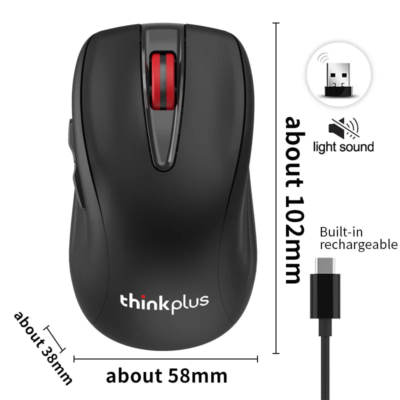 Mouse Lenovo Mouse Black Lenovo Wl200 Pro Rechargeable Light Sound Wireless Mouse