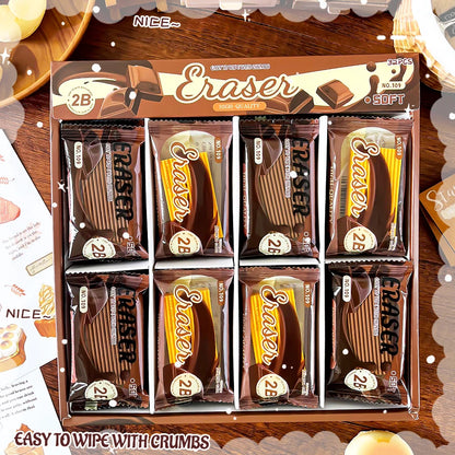 school teacher gift back to school supplies Aesthetic cute stationery Kawaii object funny erasers Chocolate rubber cute things