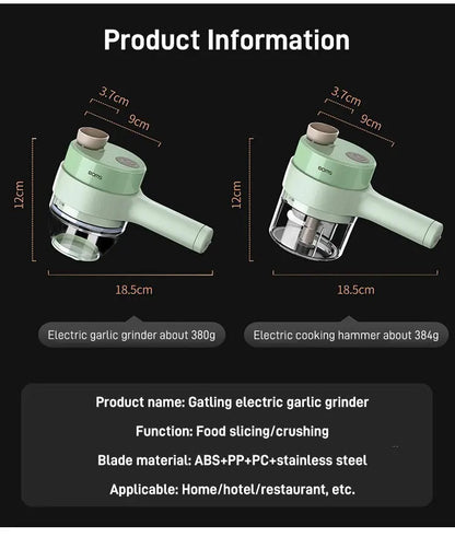 Home Electric Vegetable Cutter Vegetable Chopper Automatic Chopper Slicer Multifunctional Gatling Chopper Garlic Mincer