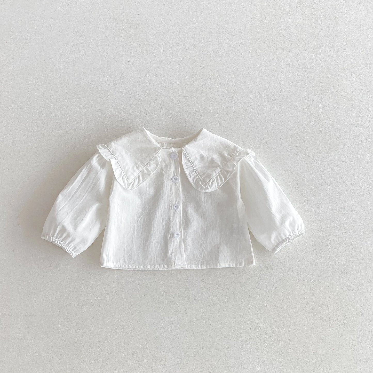 New stylish and fashionable spring and autumn baby shirt for infants and toddlers, long-sleeved shirt with a large lapel