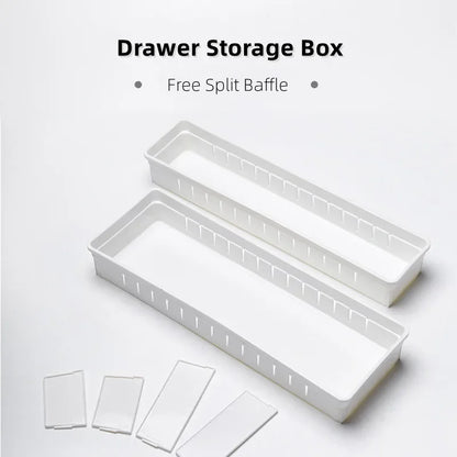 Kitchen Drawer Organizer Cutlery Storage Box Adjustable Cabinet Organizer with Divider Board Utensil Storage Box for Drawers