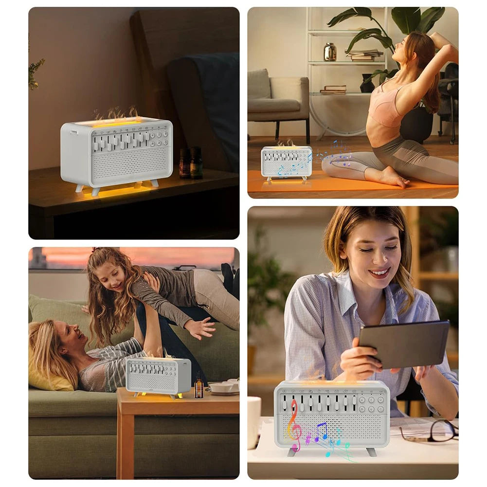 3 in 1 White Noise Sound Machine Night Light Humidifier 8 Group Natural Sound 30/60/120 Minutes Smart Timing for Home