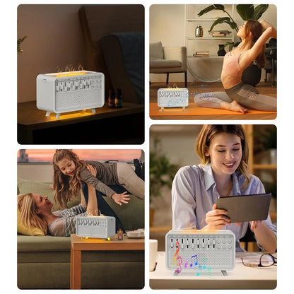 3 in 1 White Noise Sound Machine Night Light Humidifier 8 Group Natural Sound 30/60/120 Minutes Smart Timing for Home