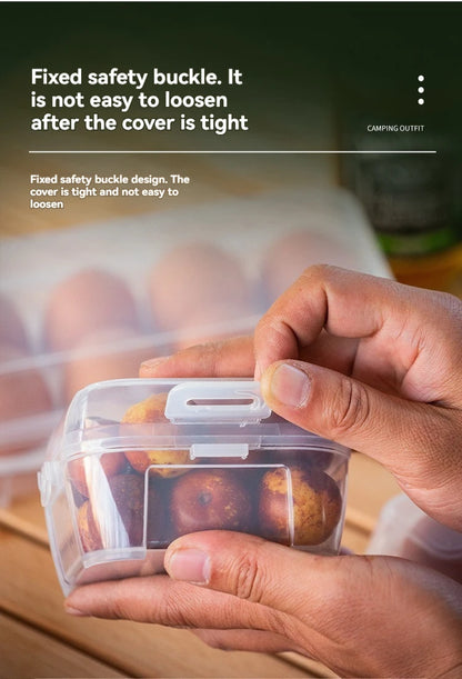 Egg Storage Box With Lid Kitchen Refrigerator Egg Box Egg Drop Rack Egg Storage Box Fridge Egg Organizer 3/4/8 Grid Egg Tray