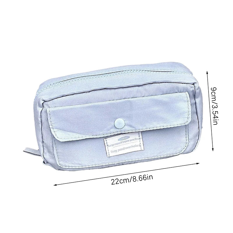 School Essential Large Capacity Pencil Pouch, Adorable Canvas Cosmetic Bag, Student Supply, Ideal Gift