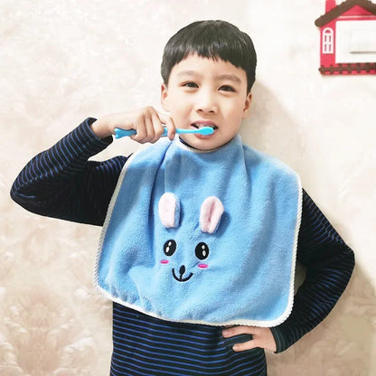 Baby Bibs for Children Washing Face Towel Soft Salive Towel Boys Girls Learning Brushing Teeth Towel for 3-8 Years Kids