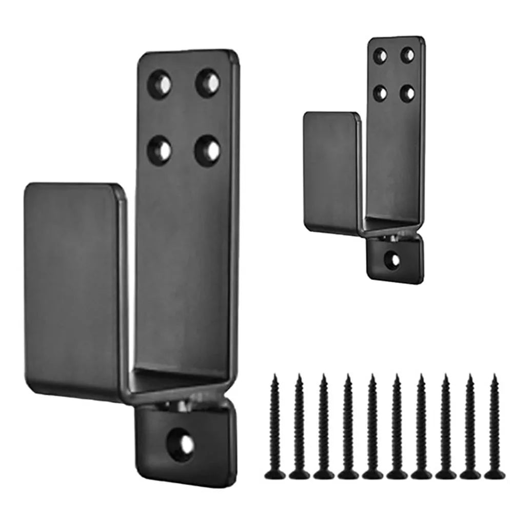 1 Pair Door Barricade Brackets, Door Metal Bar Bracket for 2X4 Lumber Door Brace Security Bar