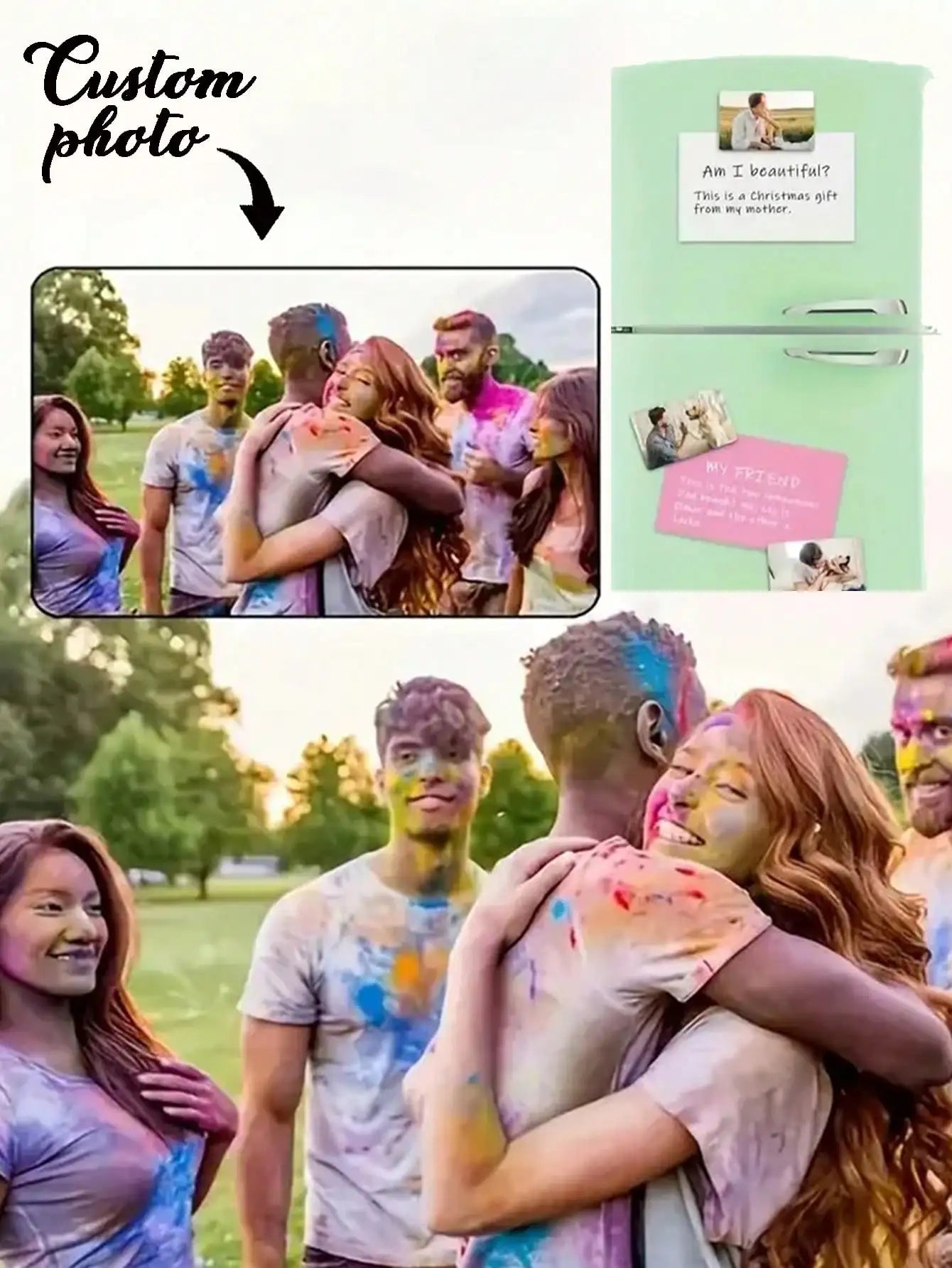 1/3pc Custom Photo Fridge Magnet, Customisable Magnetic Picture Fridge Magnet, Perfect for Refrigerator, Whiteboard & Locker |