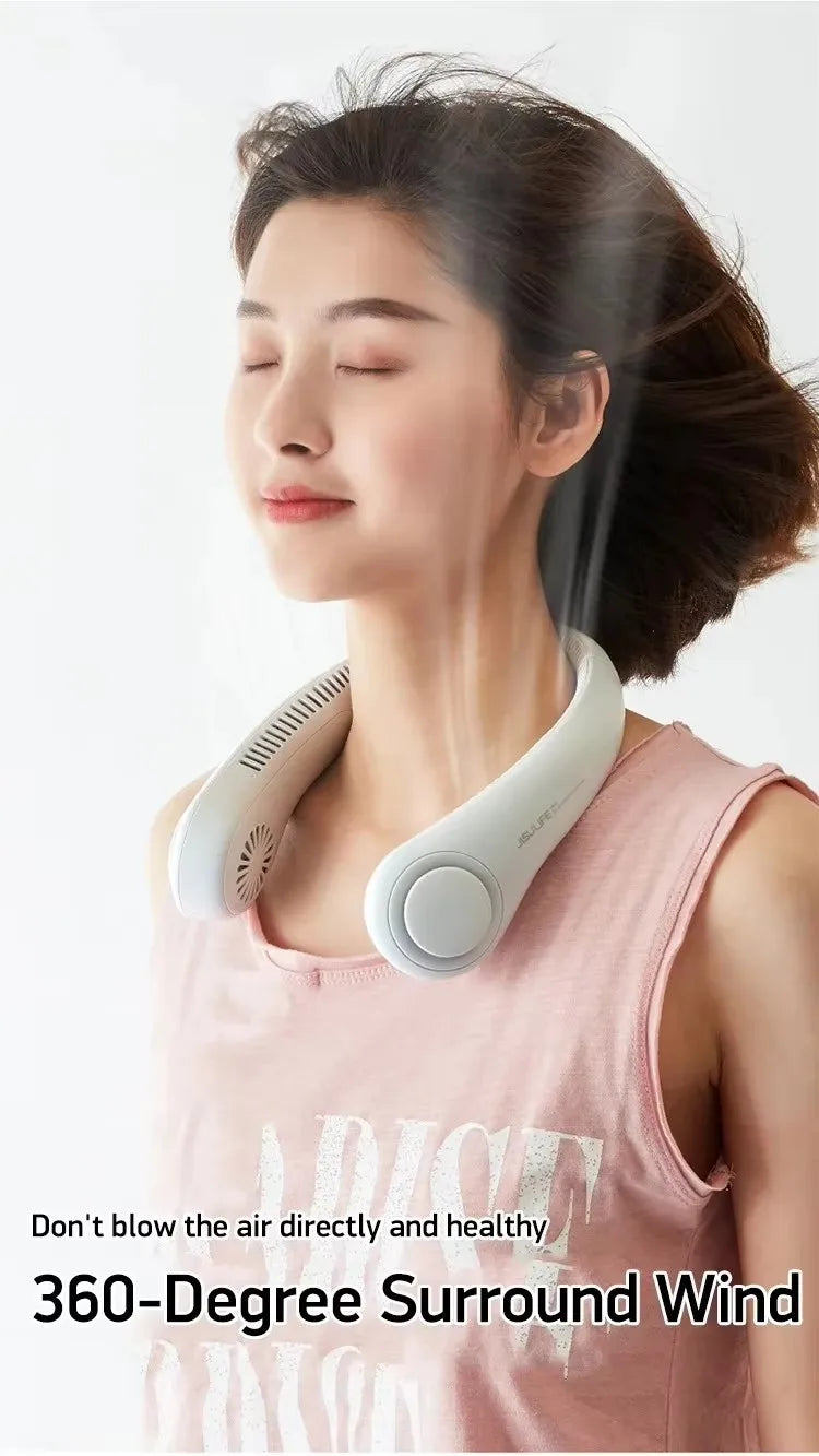 Handheld Fan Portable Mini Fan Portable Mini Leafless Hanging Neck USB Fan Battery Operated for Outdoor Use