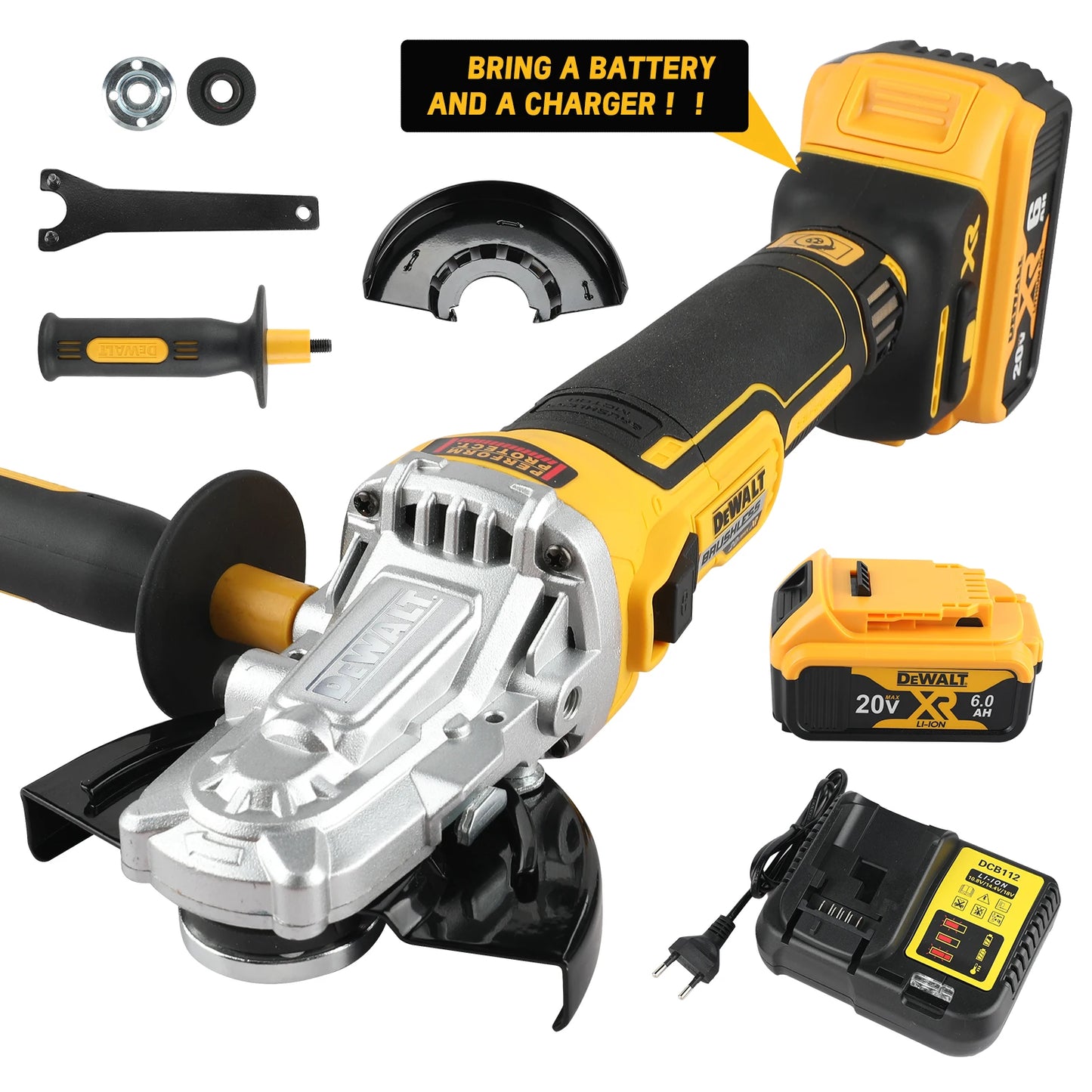 DEWALT DCG405FN Angle Grinder 20V Brushless Motor Cutting Machine 125mm Rechargeable Cordless Handheld Polishing Machine