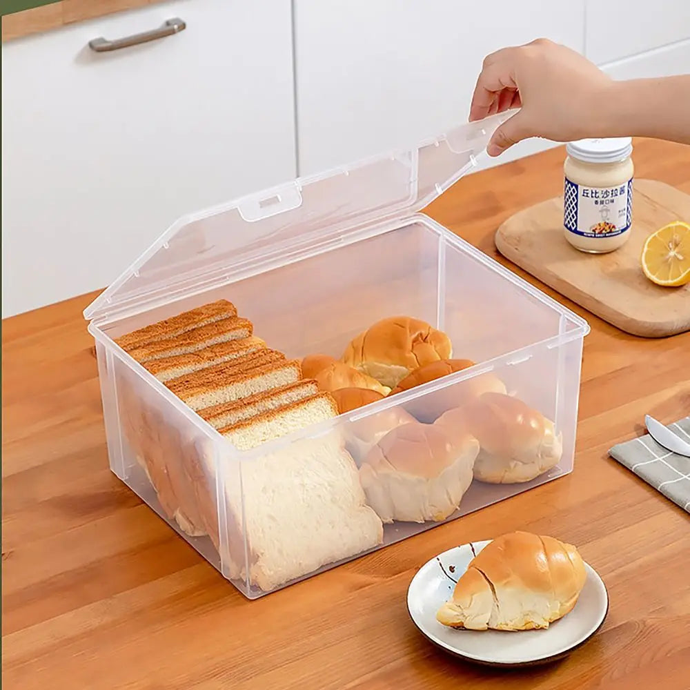 Large Capacity Storage Box Rectangle Transparent Flip Box Stationary Supplies Desktop Organizer