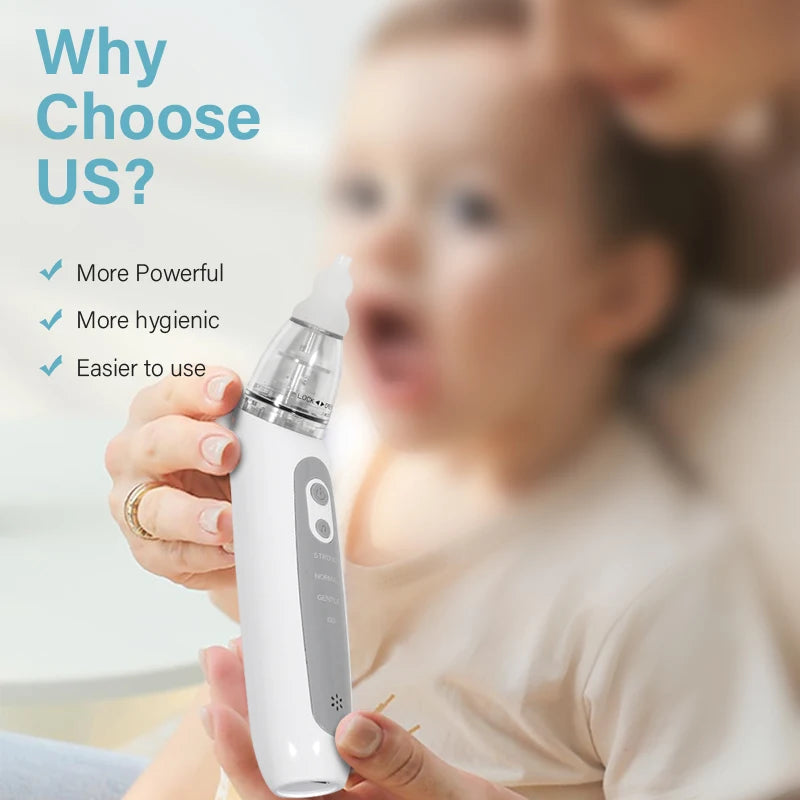 New Electric Nasal Aspirator Baby Nose Sucker Snot Booger Mucus Remover for Toddler Infant Newborn Kid Nose Cleaner with Music