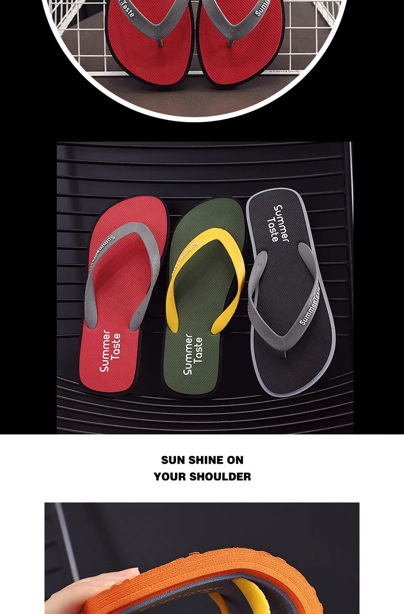 2022 Summer Flip Flops Men's Fashion Flip Flops Non Slip Bathroom Bath Slippers Beach Slippers Men Slippers Men Shoes