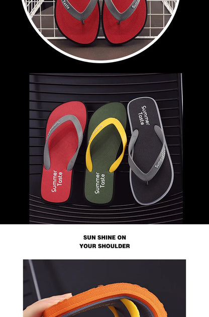 2022 Summer Flip Flops Men's Fashion Flip Flops Non Slip Bathroom Bath Slippers Beach Slippers Men Slippers Men Shoes