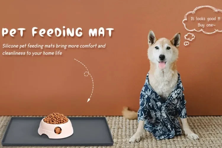 Silicone Pet Meal Mat Pet Waterproof and Anti Slip Cat Food Mat No Cleaning Required Puppy Feeding Bowl Mat Pet Accessories
