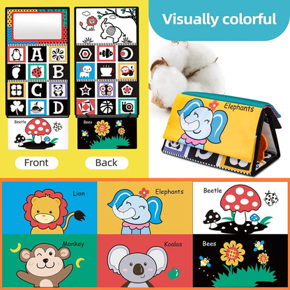 Black And White Baby Floor Mirror Tummy Time Sensory Baby Toys 6 12 months Toys For Babies Montessori Development Crawl Toys