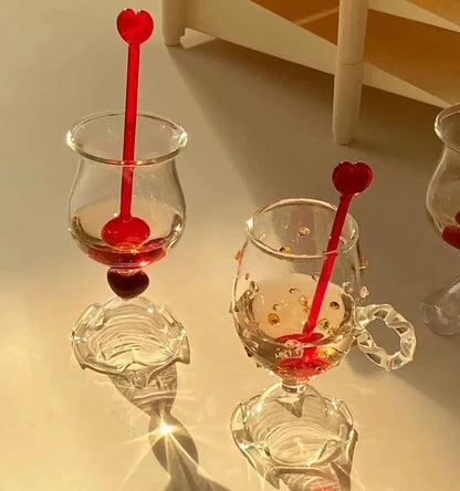 Calla Lily Animals Cartoon Bear Glass Spoon Dessert Spoon Coffee Glass Stir Spoon  Long Handle Spoon Yogurt Spoon