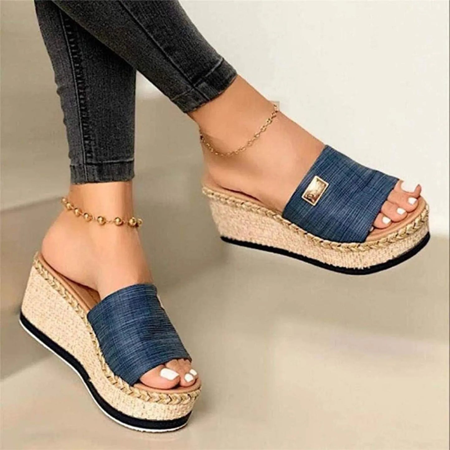 Sandals - Women'S Platform Sandals, Wedge Heel,  Straps, Summer Beach Fashion Sapatos Femininos босоножки летние Sandalias