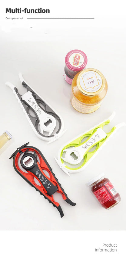 4in1 Jar Openers Can Bottle Opener Beer Wine Bottle Lid Poratble Outdoor Party Bar Tools Multi-functional Kitchen Accessories