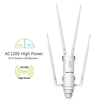 Outdoor wifi extenders Wavlink High Power Repeater Dual Dand 2.4G/5G POE booster 1200mbps Wi-Fi range extender signal amplifier