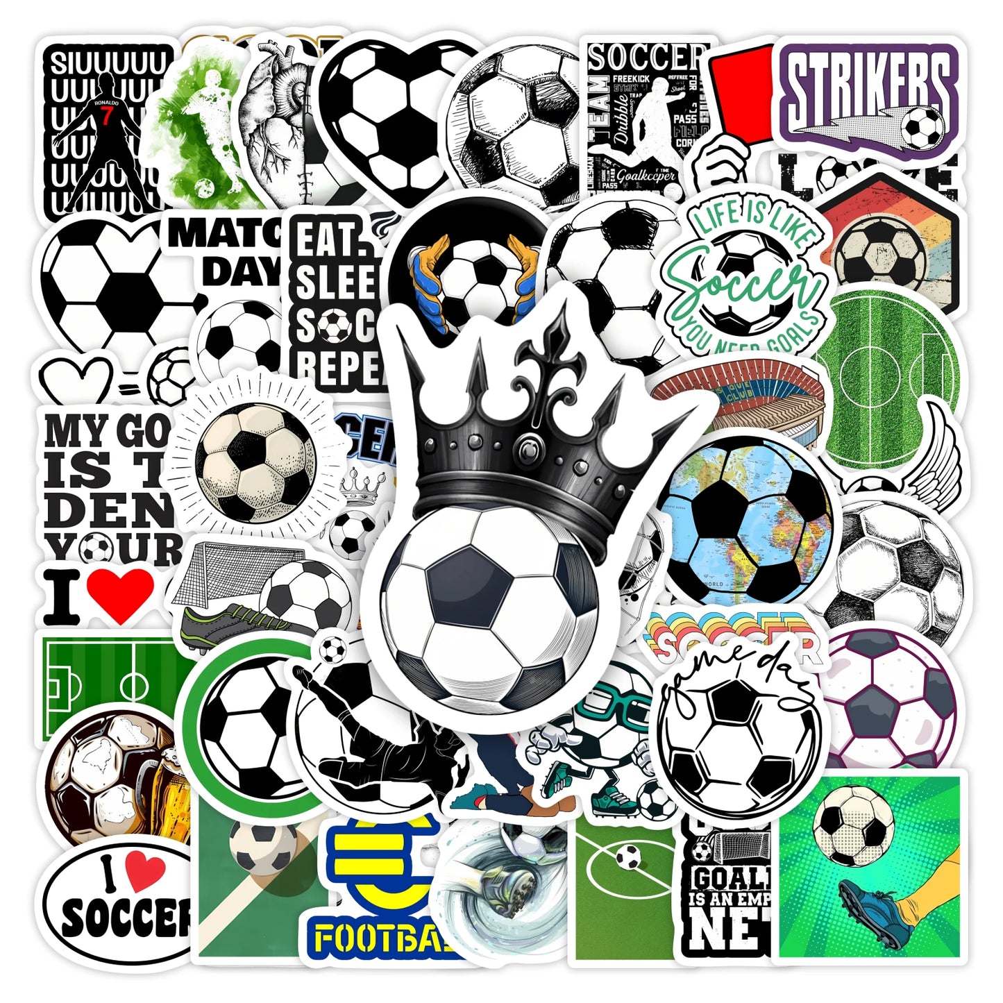 Soccer Football Sports Stickers Sports Players Jerseys Helmets  DIY Gift Toys Decal for Laptops Phones Bottles Decor Waterproof
