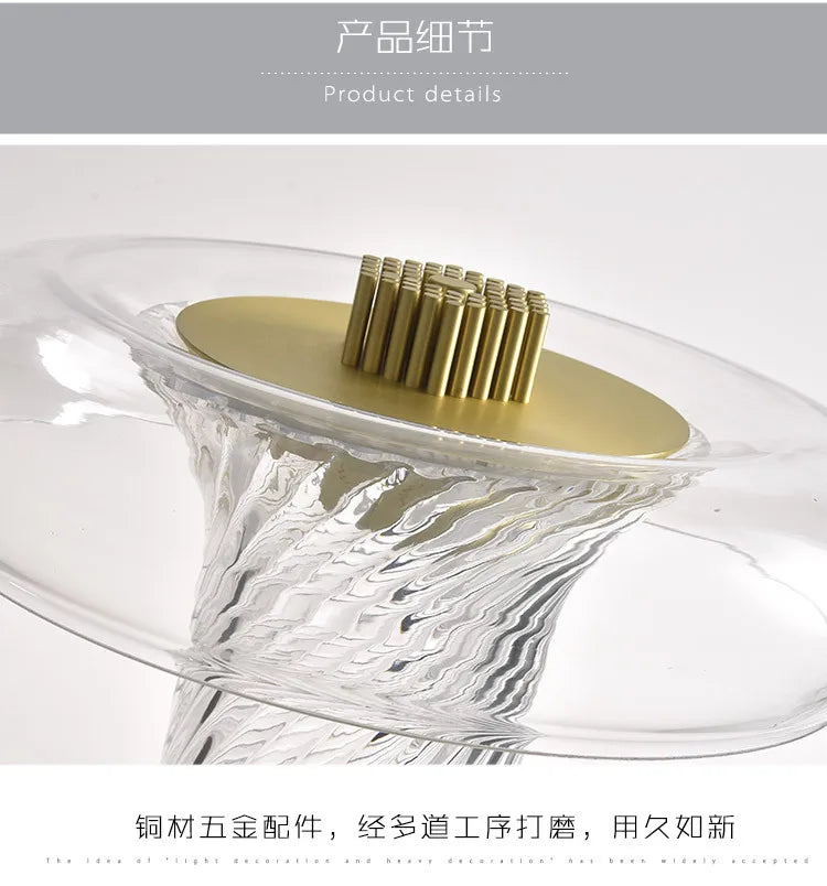 Nordic  personalized twisted glass desk lamp modern LED decorative lamp study bedroom bedside designer Table lamp