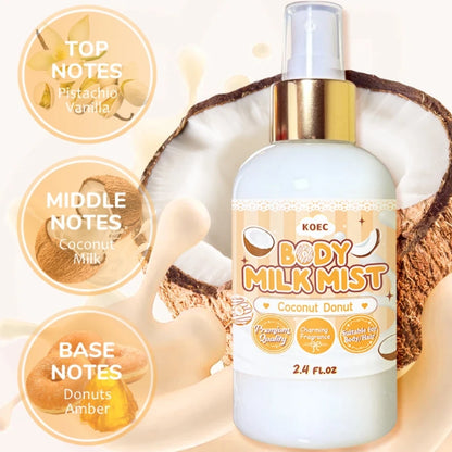 Koec Cocount 3 Counts Body Care Set-body Scrub+body Juice Oil+body Milk Mist Moisturizing Body Care Scrub Whitening Body Lotion