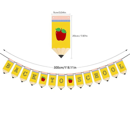 Back to school Pencil Flag, First Day of School Banner, Back to School Flag, Classroom Decoration Supplies