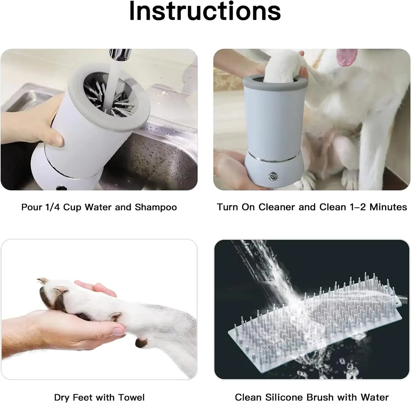 Electric Dog Paw Cleaner USB Rechargeable Claw Care Washing Cup Dog Bathing Automatic Foot Cleaning Machine for Dogs
