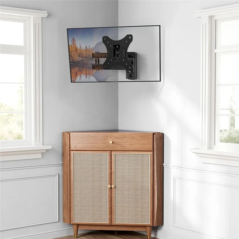 CABE-Full Motion Corner TV Holder Support Wall Mount Bracket Swivel Tilts Adjustable Stand For 10-32 In TV Monitor