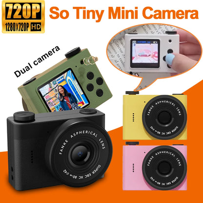 A5 Mini Camera With 1.54in Screen Vintage Camera Front Rear Camera Kids Camera Indoor Home Support TF Card Kids Vlog Camera