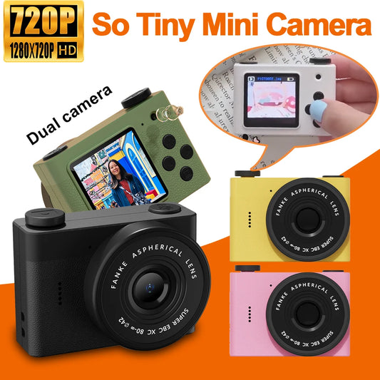 A5 Mini Camera With 1.54in Screen Vintage Camera Front Rear Camera Kids Camera Indoor Home Support TF Card Kids Vlog Camera