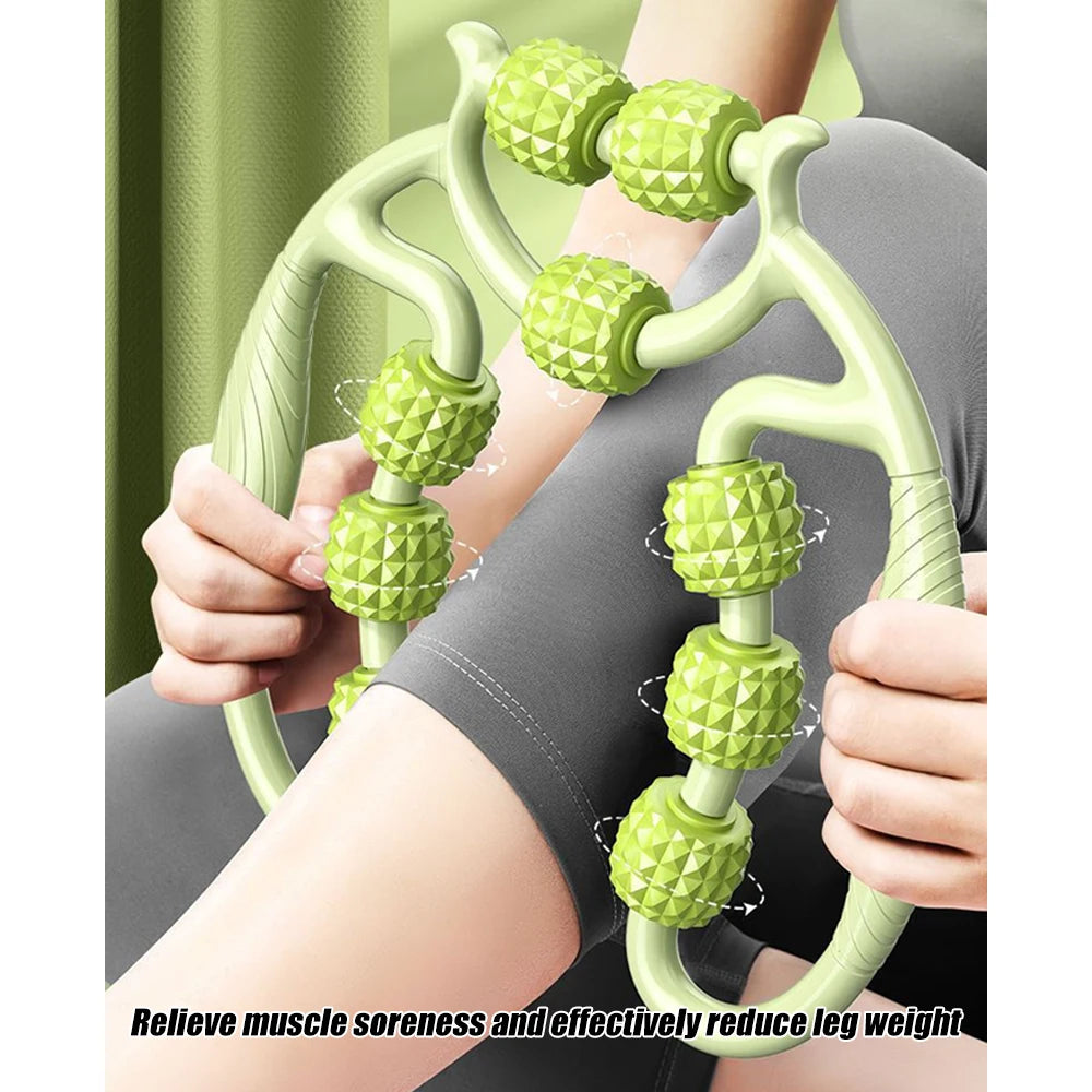 Massage Roller Anti-cellulite Massager Body Leg Slimming Roller Yoga Training Device U-shaped Pilates Muscle Relaxation Roller