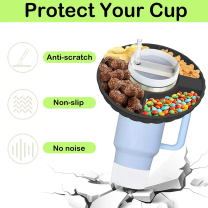 Snack Bowl For Stanley Cup, Silicone Snack Tray Compatible With Stanley Cup, Reusable Snack Ring