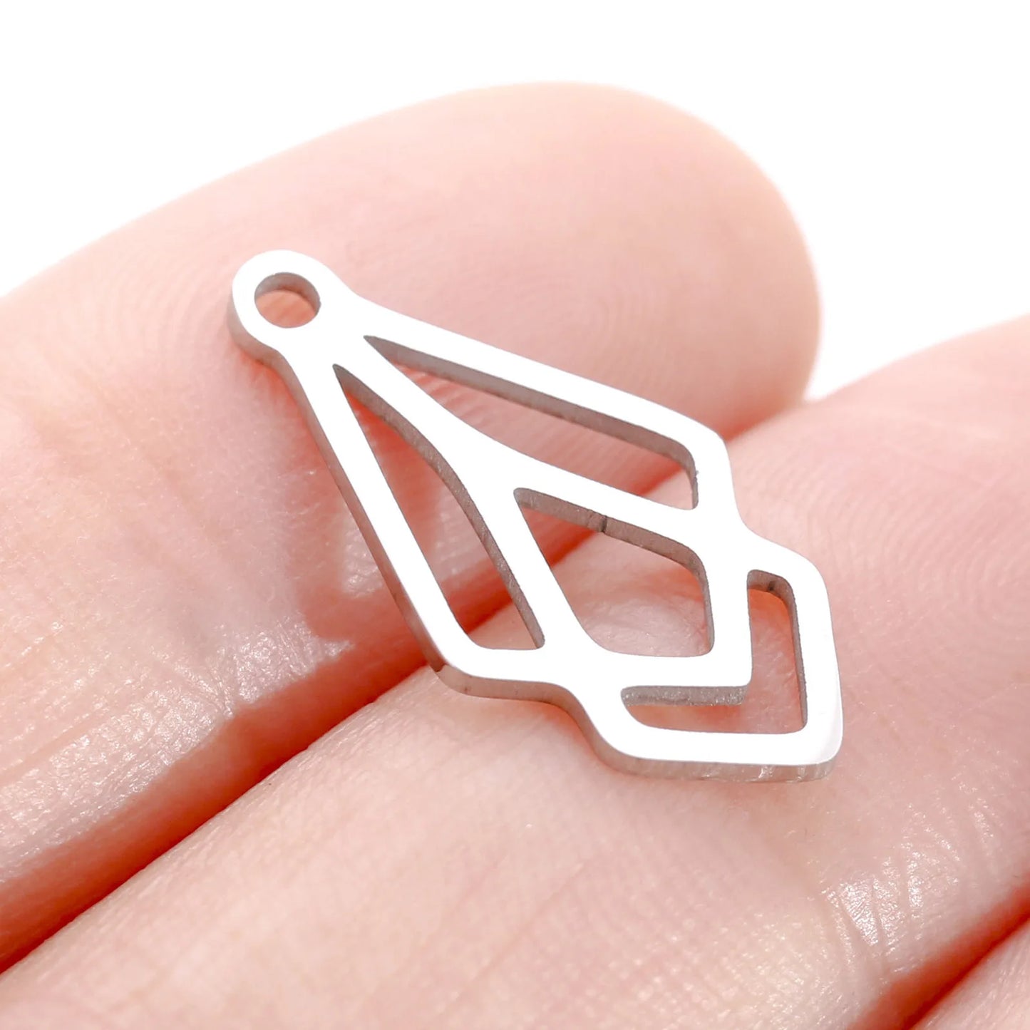 3PCs Stainless Steel Mini Flower Charms Tree Leaf Bird Pendant Necklace Diy Earring For Jewelry Making Findings Wholesale