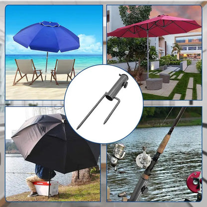 Patio Umbrella Ground Anchor Beach Umbrella Sand Anchor Outdoor Round Umbrella Holder For Sand Adjustable Heavy-Duty Iron