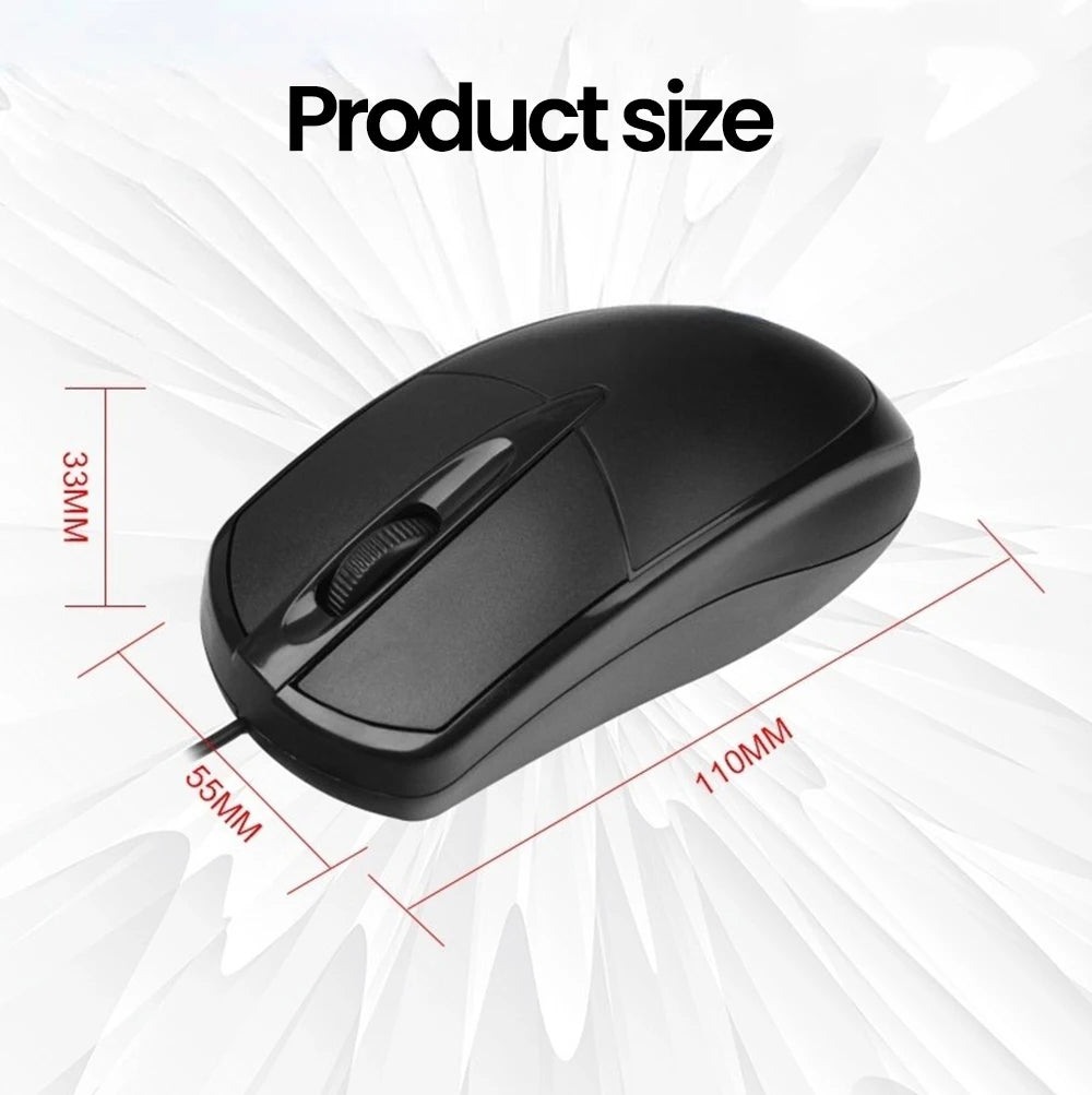USB Wired Mouse 1600DPI Office Gaming Desktop Computer Accessories For PC Desktop Computer Mouse 1.5M ﻿Business Computer Office