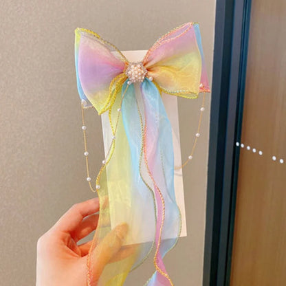 Fashion Hair Accessories New Girls Cute Colorful Chiffon Bow Ribbon Hairpins Children Sweet Hair Clips Hair Accessories