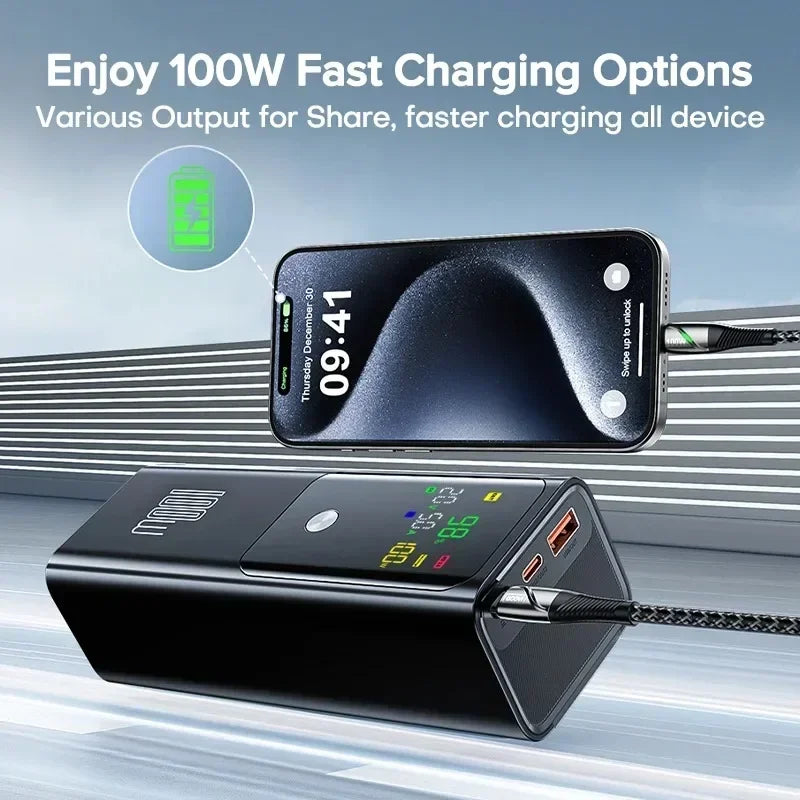 New PD100W Fast Charging Power Bank 20000mAh High Capacity Portable Charger External Spare Battery Laptop Powerbank for IPhone