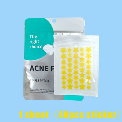 40pcs Colorful PE Pimple Patches Cute Star Shaped Cover Sticker Invisible Pimple Cover Removal Pimple Patch Skin Care