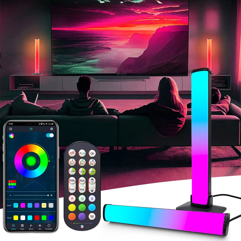 Smart LED Light Bars RGB Smart 16 Colour TV Backlights Remote Music Sync Gaming Lights Rhythm Ambient Pickup Lamp Mood Lighting