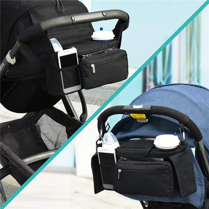 troller Caddy Stroller Organizer With Cup Holder, Non Slip Straps Stroller Bag for Phone, Pet Stroller Accessories