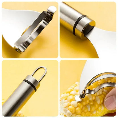Stainless Steel Corn Planer Home Corn Peeler with Ergonomic Handle Convenient Corn Stripper Thresher Corn Cutter Kitchen Gadgets