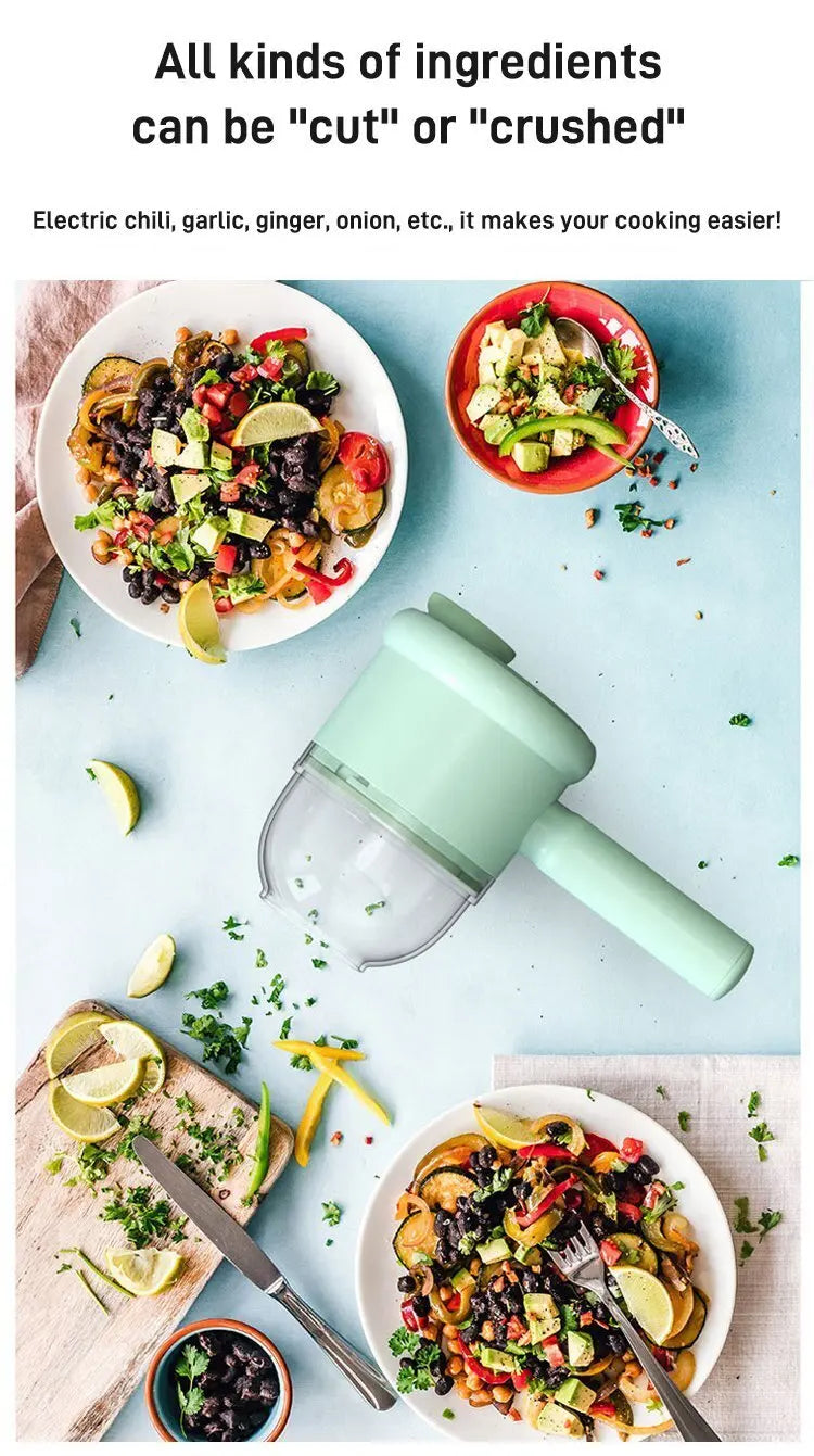 Home Electric Vegetable Cutter Vegetable Chopper Automatic Chopper Slicer Multifunctional Gatling Chopper Garlic Mincer