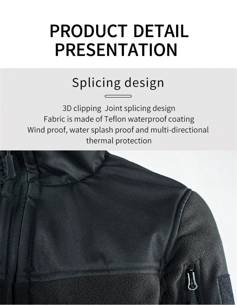 Winter Tactical Fleece Jacket Military Army Jacket Thermal Warm Camouflage Work Coats Mens Clothes Husband  Field Jacket Outwear