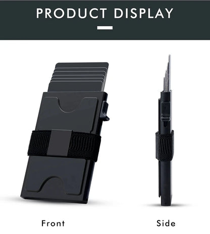 Custom Aluminum RFID Blocking Wallet Anti-Theft Credit Card Holder Fashion Leather ID Badge Decorative Metal Business