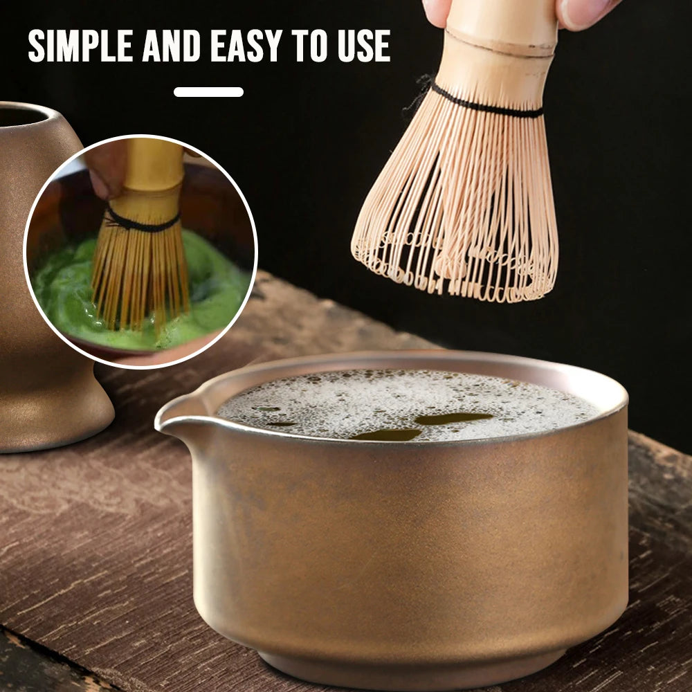Matcha Set Japanese Tea Set Includes Matcha Bowl with Spout Matcha Whisk Holder Bamboo Matcha Whisk and Scoop Ceramic Matcha Kit
